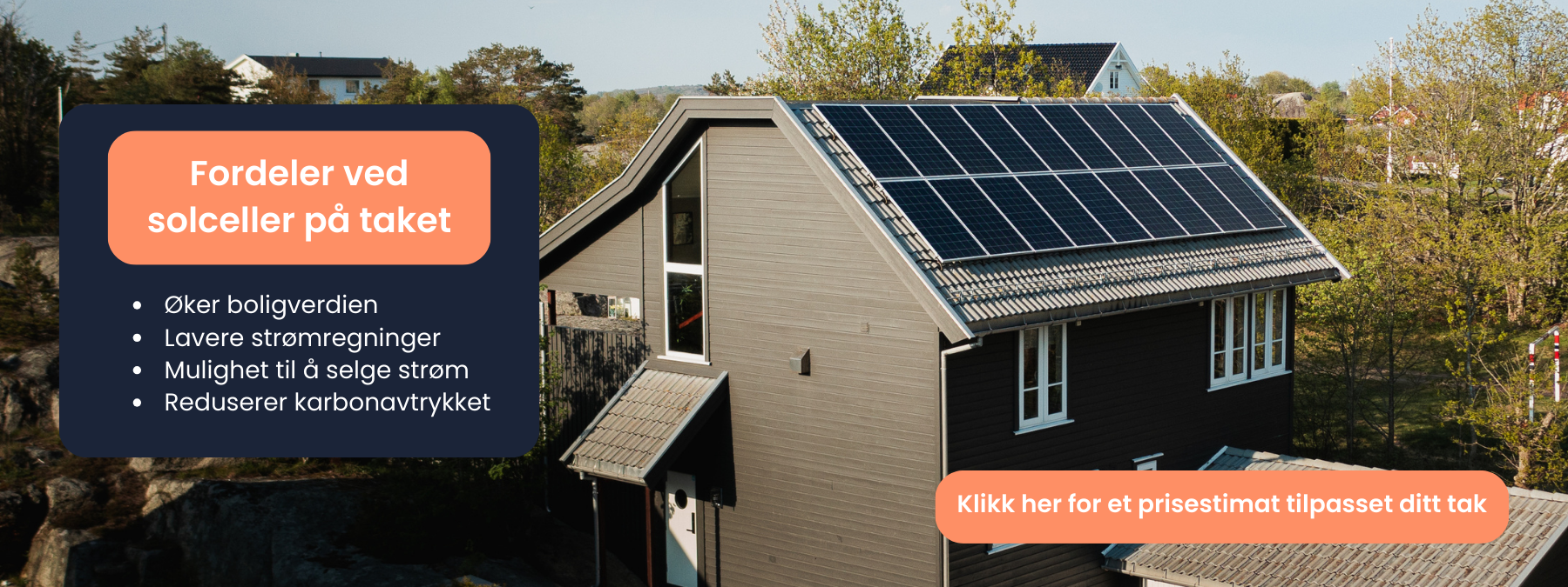 Reklame for solceller fra Otovo 'Sjekk adressen din nå for et pristilbud på under 1 minutt'